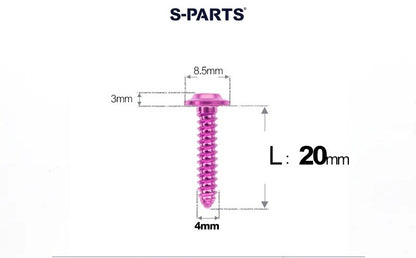SPARTS M4 D8.5 Titanium Truss Head Self-Tapping Screws for Motorcycles