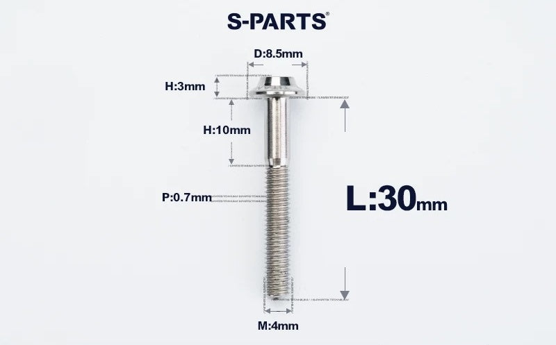 SPARTS M4✖️6–30mm D8.5 Titanium Torx Flanged Button Head Bolts