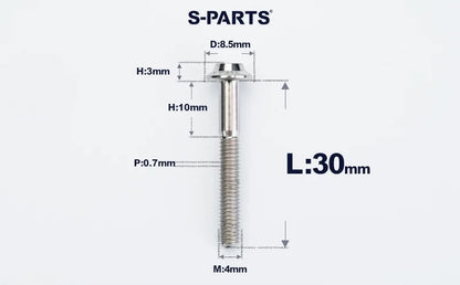 SPARTS M4✖️6–30mm D8.5 Titanium Torx Flanged Button Head Bolts
