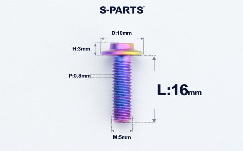 SPARTS A3 M5×L6-50 D10 Titanium Button Head Bolt for Motorcycle & Bicycle Lightweight Custom Fasteners