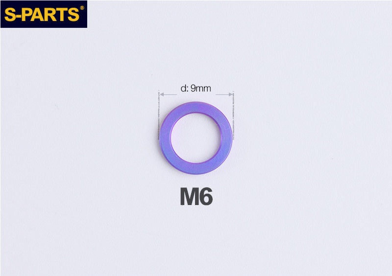 S-PARTS M3 / M4 / M5 / M6 / M8 / M10 / M12 TC4 Titanium Flat Washers forMotorcycles & Bicycles
