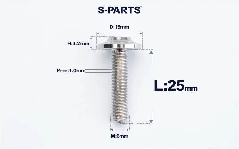 SPARTS M6×8–45mm D15 Titanium Button Head Bolts for Motorcycles