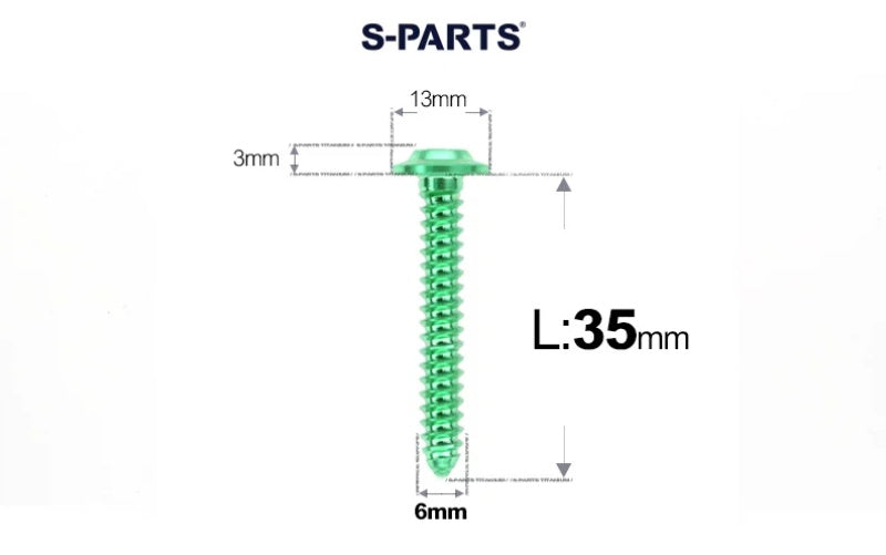 SPARTS M6 Titanium Flanged Button Head Self-Tapping Bolt D13