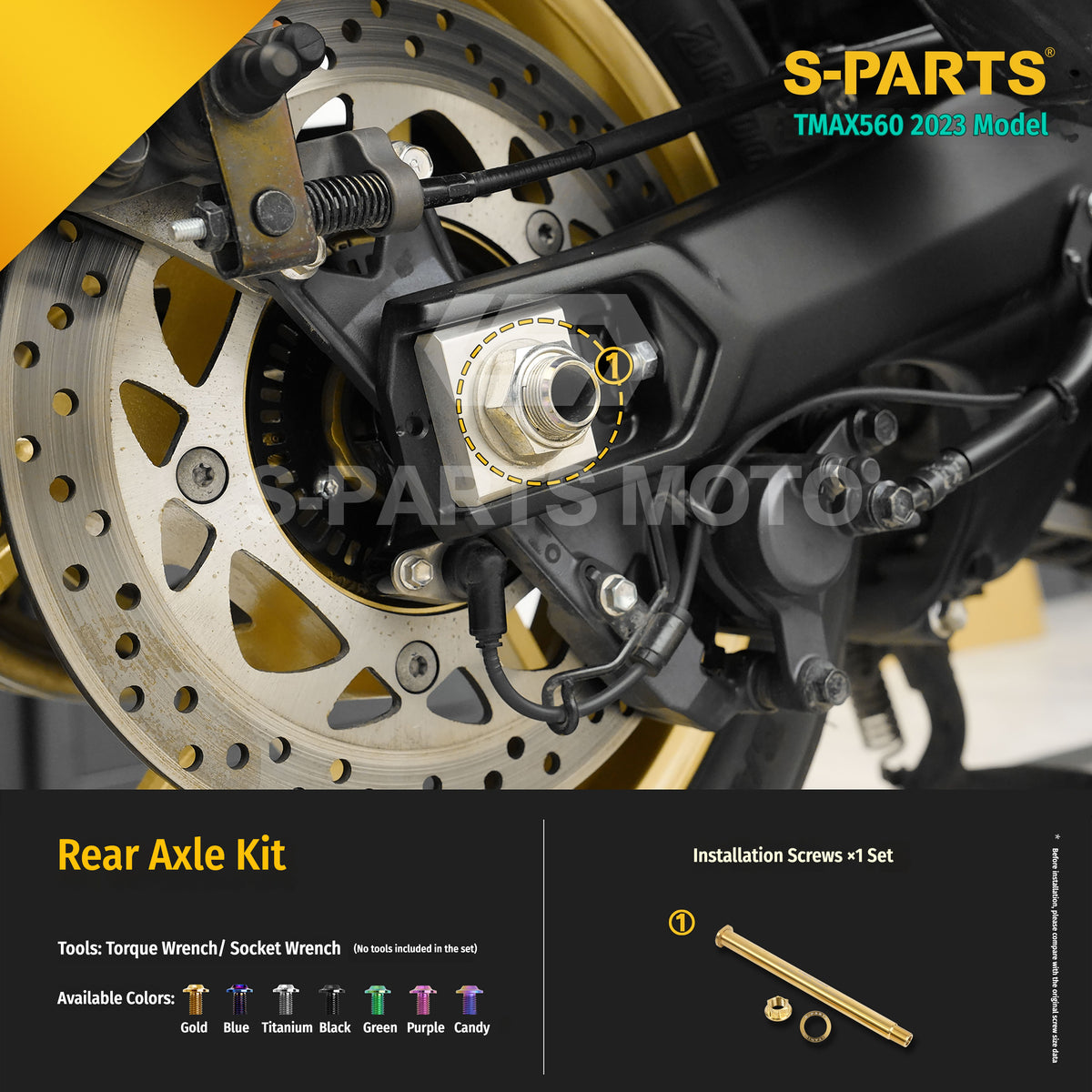 SPARTS Titanium Bolt Kit for Yamaha TMAX560 2023-Front & Cockpit System