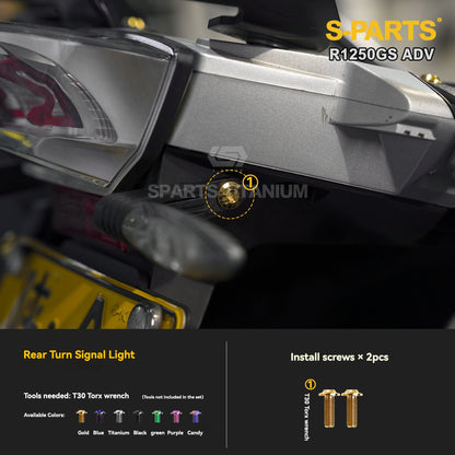 SPARTS Titanium Fairing, Spotlight & Accessory Bolt Kit for BMW R1250GS / ADV