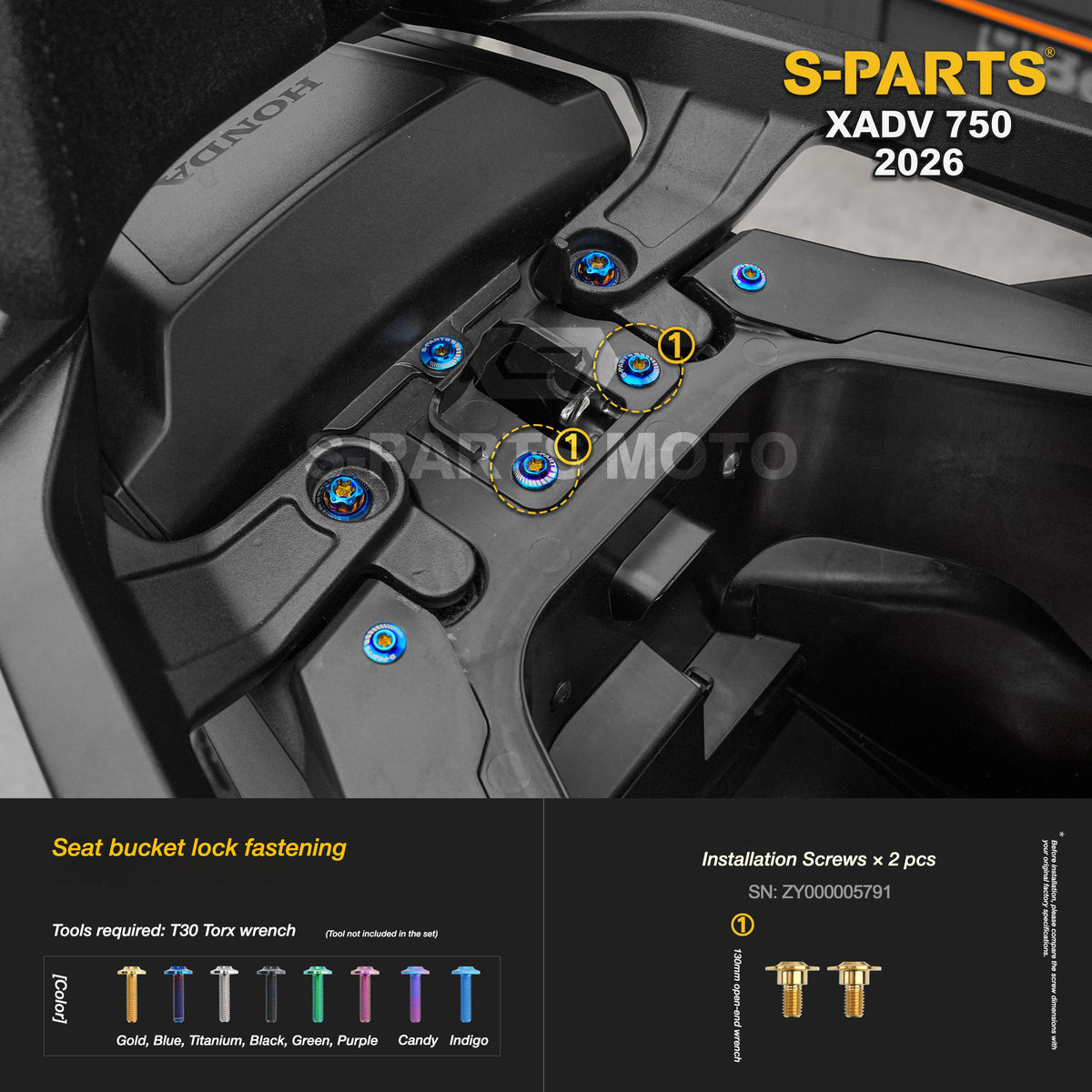 SPARTS Titanium Bolt Kit for Honda X-ADV 750 2026 Bodywork Fasteners