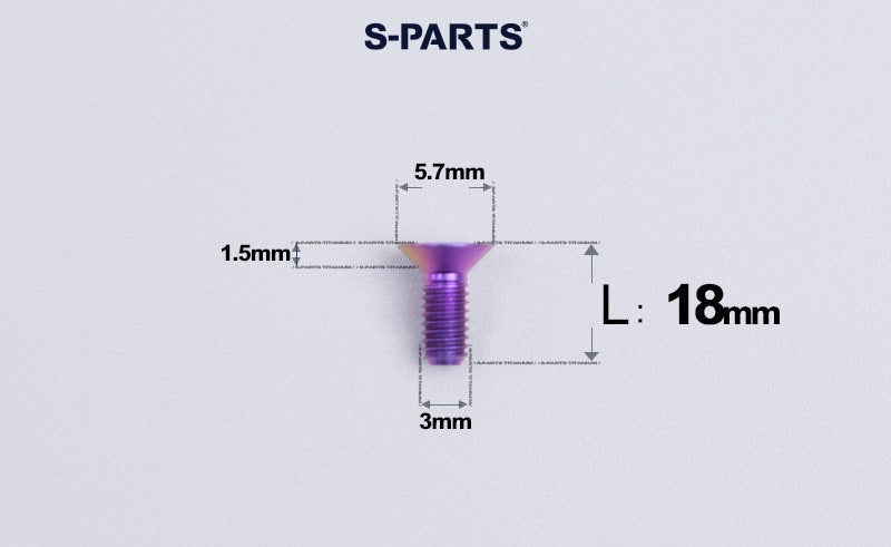 SPARTS Series M3 L6-30 Countersunk Titanium Bolt for motocycle