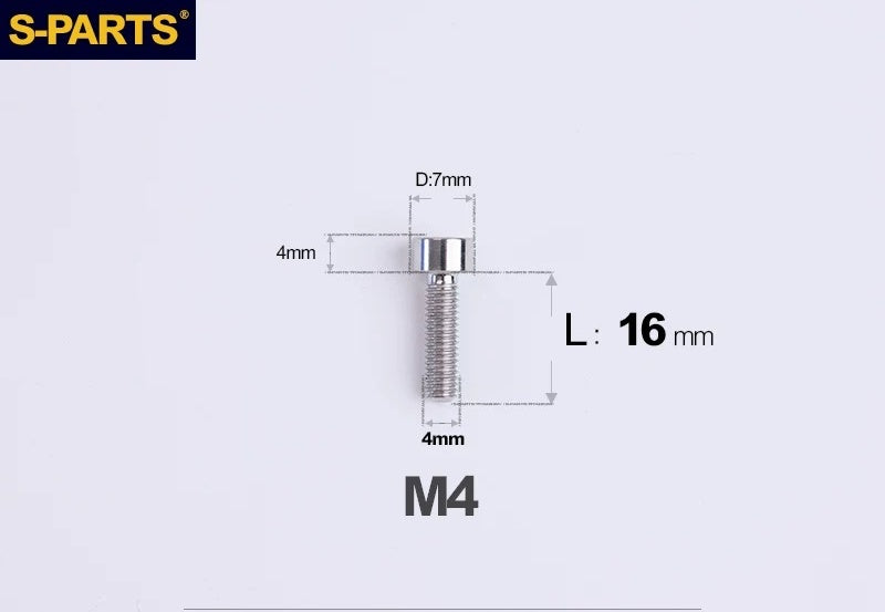 SPARTS Titanium Socket Head Bolts M4x6–25mm for Motorcycles