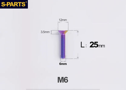 SPARTS M6×10–65mm Titanium Torx Countersunk Bolts for Motorcycle Frames