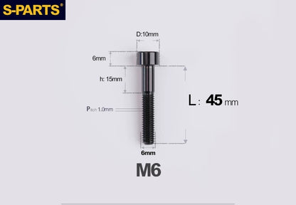 SPARTS M6×30–70mm Titanium Socket Head Cap Screws for Motorcycles