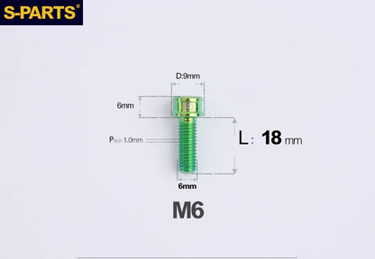 SPARTS M6×10–40mm SL Super Lightweight Titanium Socket Cap Bolts for Bicycles