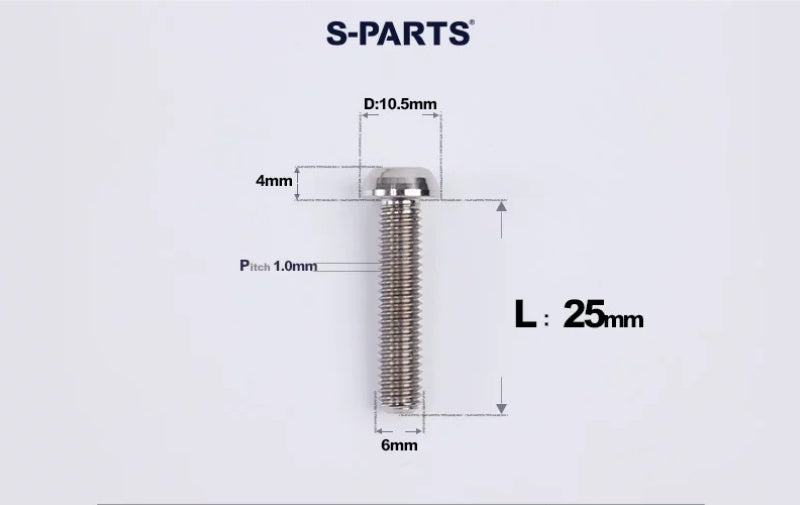SPARTS M6×8–35mm Titanium Button Head Bolts for Bicycle Brake Calipers
