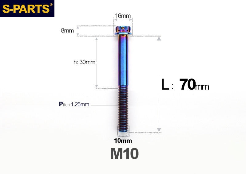 SPARTS M10 L12-120mm P1.25 A3 Series Standard Head Titanium Bolt |  Motorcycle  Upgrade