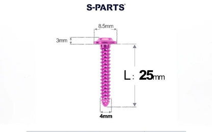 SPARTS M4 D8.5 Titanium Truss Head Self-Tapping Screws for Motorcycles