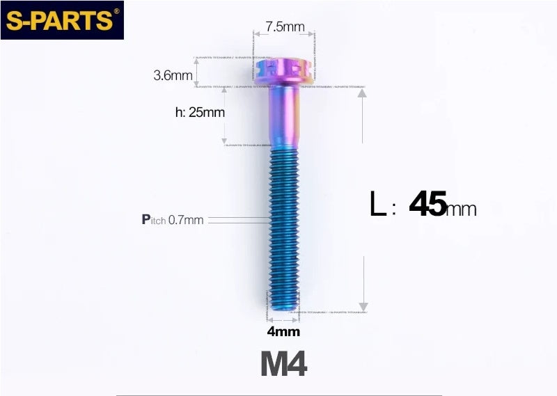 SPARTS M4 ×6 –50mm Titanium Torx Flange Head Bolts