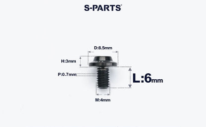 SPARTS M4✖️6–30mm D8.5 Titanium Torx Flanged Button Head Bolts