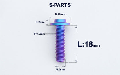 SPARTS A3 M5×L6-50 D10 Titanium Button Head Bolt for Motorcycle & Bicycle Lightweight Custom Fasteners