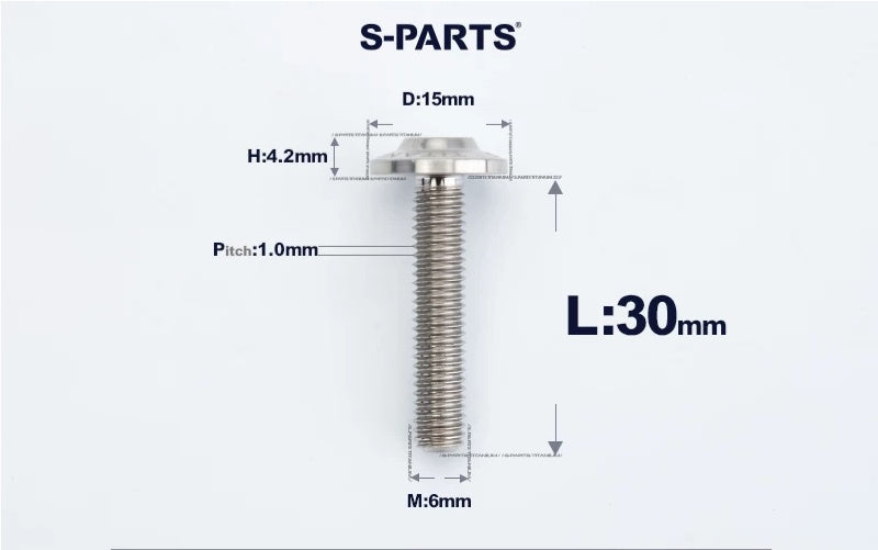 SPARTS M6×8–45mm D15 Titanium Button Head Bolts for Motorcycles