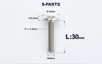 SPARTS M6×8–45mm D15 Titanium Button Head Bolts for Motorcycles