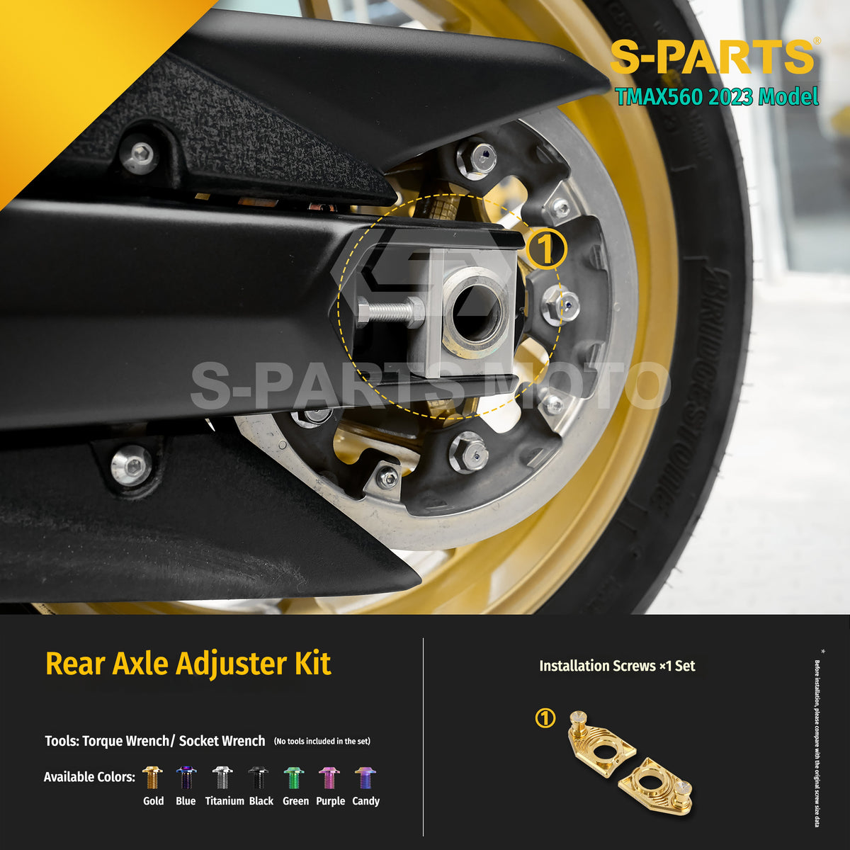 SPARTS Titanium Bolt Kit for Yamaha TMAX560 2023-Front & Cockpit System