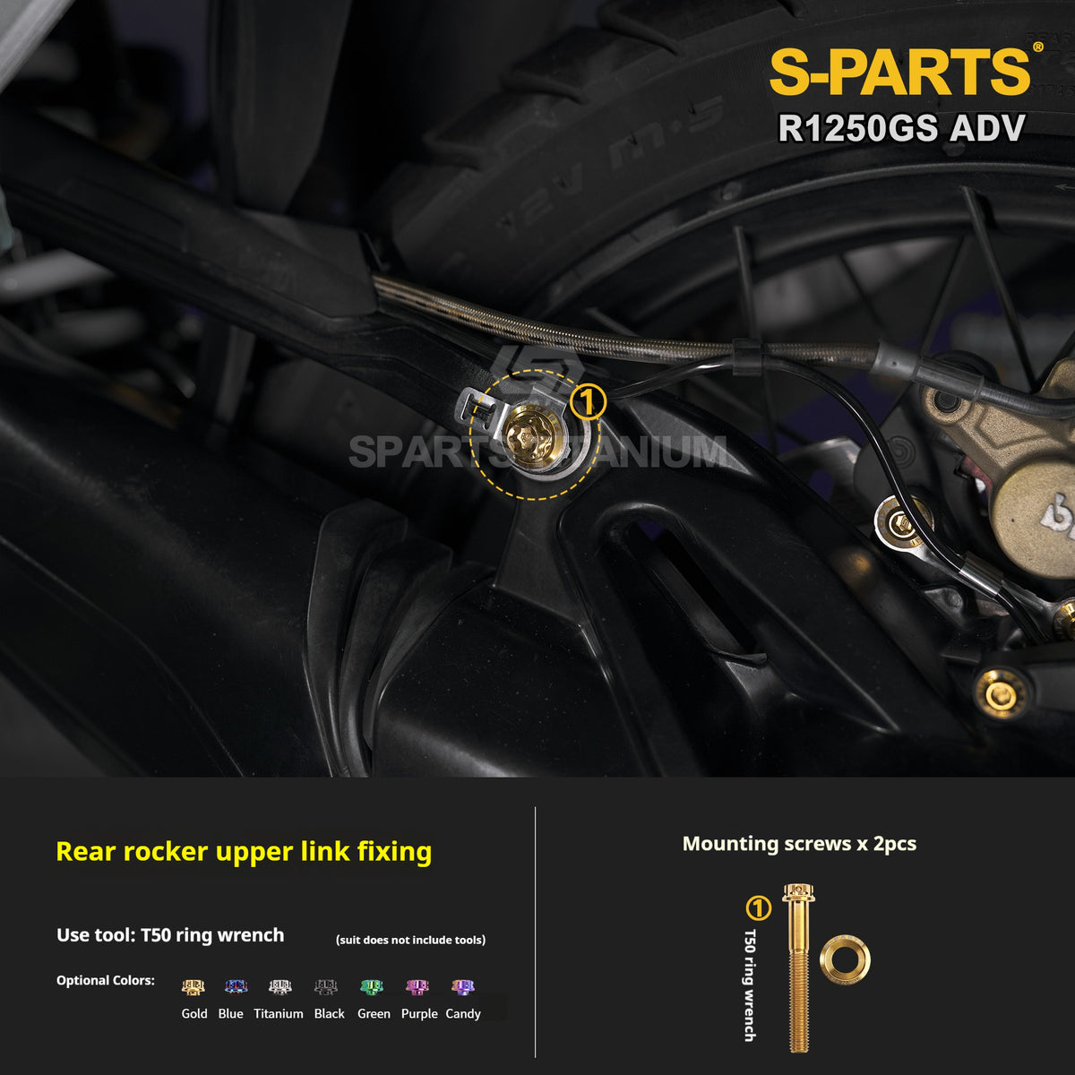 SPARTS Titanium Bolt Kit for BMW R 1250GS ADV – CNC Titanium Upgrade Kit
