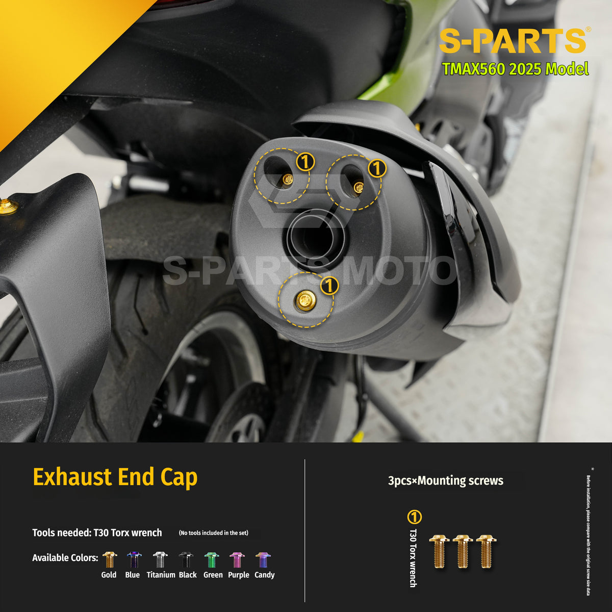 SPARTS Titanium Bolt Kit for YAMAHA TMAX560 2025-Body & Exhaust Section