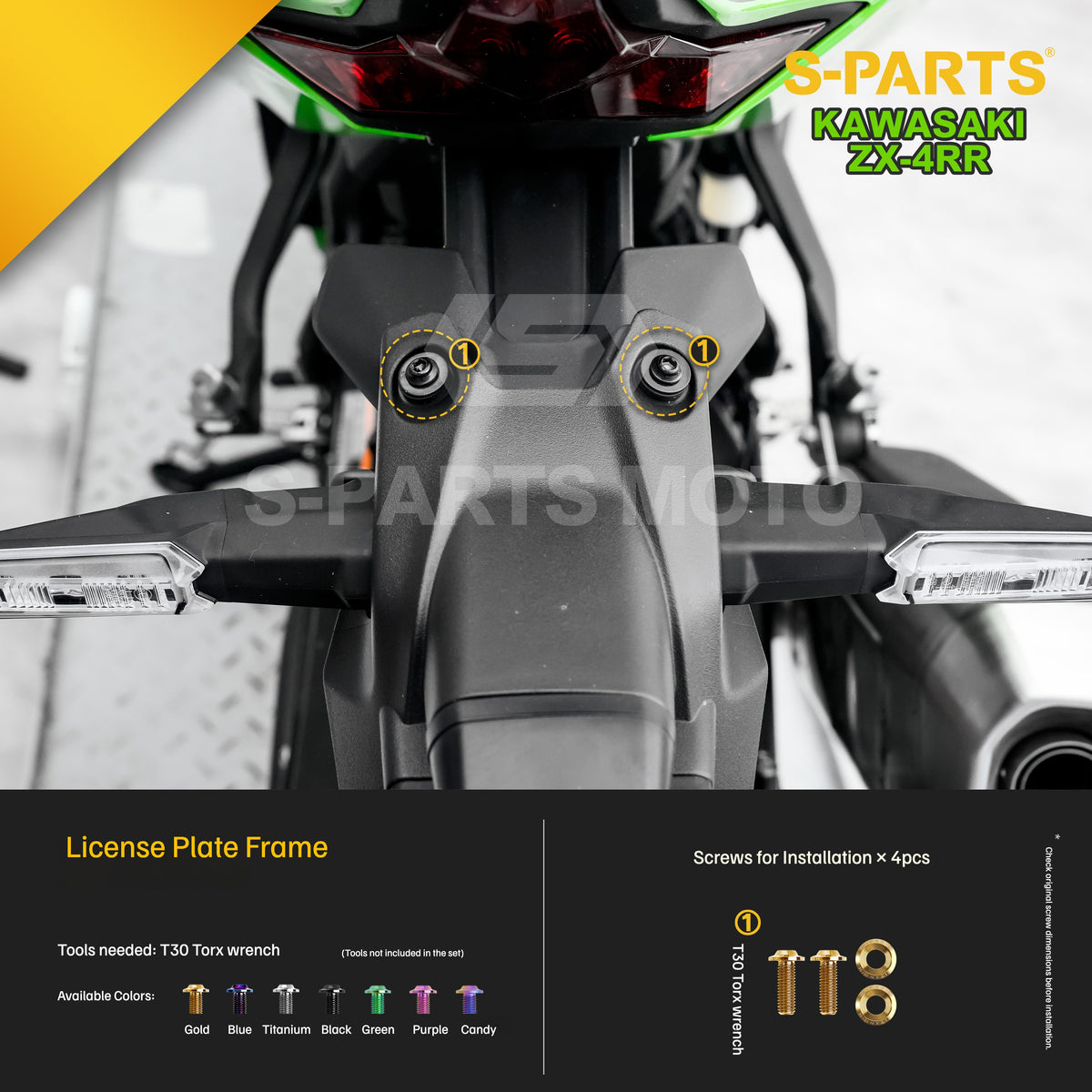 SPARTS TC4 Titanium Bolt Kit for Kawasaki ZX-4RR | Motorcycle Titanium Bolt Upgrade