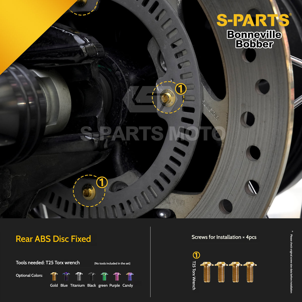 SPARTS Titanium Set Screws for Triumph Bonneville Bobber Motorcycle