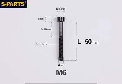 SPARTS M6×30–70mm Titanium Socket Head Cap Screws for Motorcycles