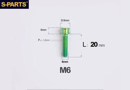 SPARTS M6×10–40mm SL Super Lightweight Titanium Socket Cap Bolts for Bicycles