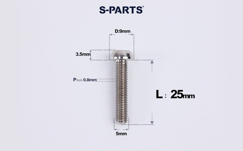 SPARTS A2 M5 Titanium Button Head Bolts for Bicycle Brake Caliper Upgrades Ultra-Light Fasteners