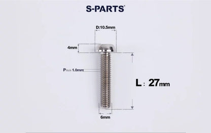 SPARTS M6×8–35mm Titanium Button Head Bolts for Bicycle Brake Calipers