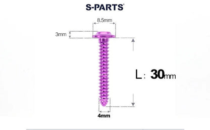 SPARTS M4 D8.5 Titanium Truss Head Self-Tapping Screws for Motorcycles