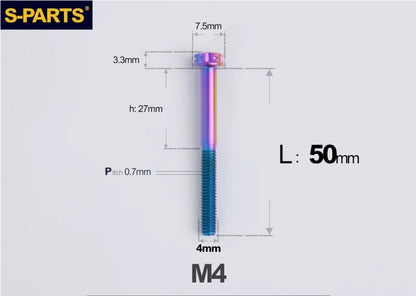 SPARTS M4 ×6 –50mm Titanium Torx Flange Head Bolts