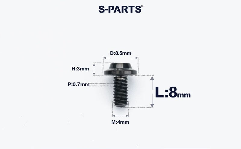 SPARTS M4✖️6–30mm D8.5 Titanium Torx Flanged Button Head Bolts