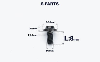 SPARTS M4✖️6–30mm D8.5 Titanium Torx Flanged Button Head Bolts