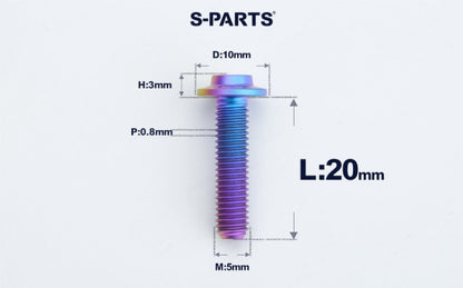 SPARTS A3 M5×L6-50 D10 Titanium Button Head Bolt for Motorcycle & Bicycle Lightweight Custom Fasteners