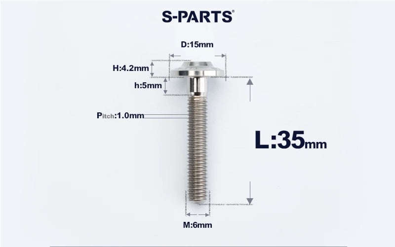 SPARTS M6×8–45mm D15 Titanium Button Head Bolts for Motorcycles