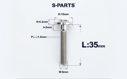 SPARTS M6×8–45mm D15 Titanium Button Head Bolts for Motorcycles
