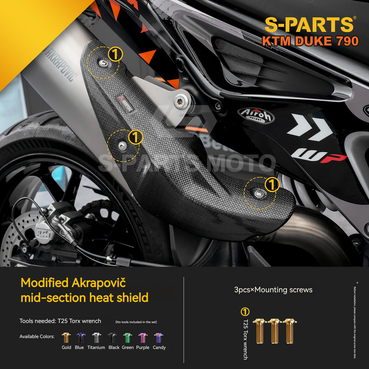 S-parts Titanium Engine Cover & Frame Bolt Kit for KTM DUKE 790 | Premium Grade 5 Power Hardware