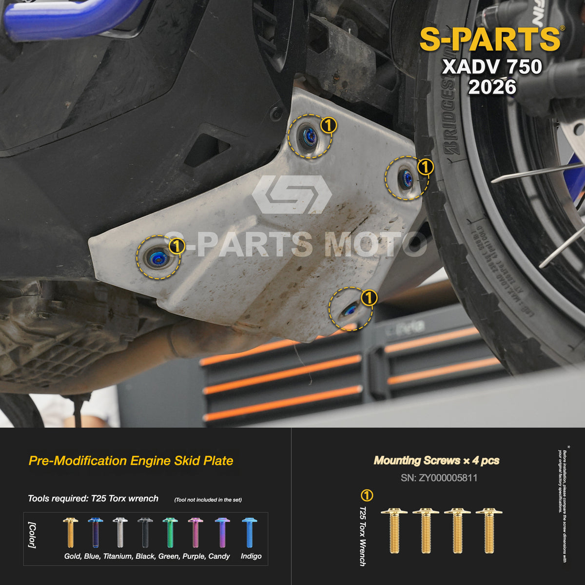 SPARTS Titanium Bolt Kit for Honda X-ADV 750 2026 Bodywork Fasteners
