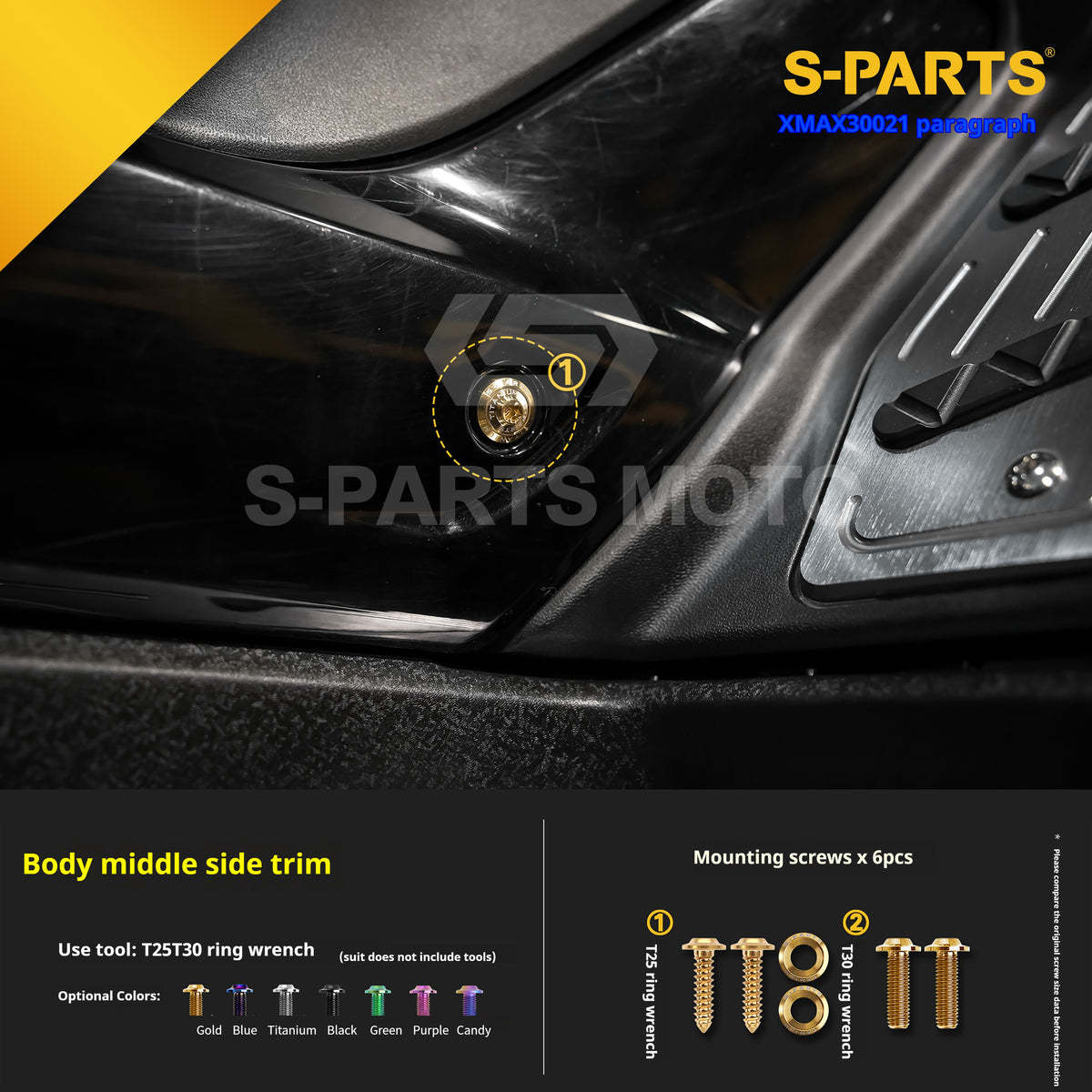 SPARTS Titanium Bolt Kit for 2021 Yamaha XMAX 300 Motorcycle Upgrade