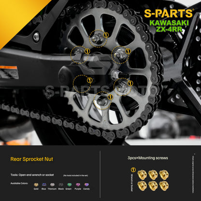 SPARTS TC4 Titanium Bolt Kit for Kawasaki ZX-4RR | Motorcycle Titanium Bolt Upgrade