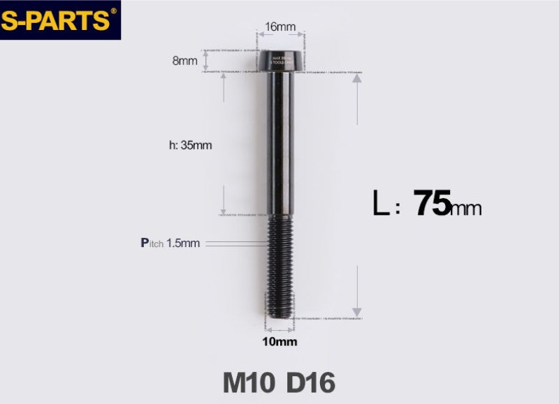 SPARTS Titanium Anti-Theft Fasteners M10×L20-80 D16 P1.5 – Brake Caliper Locking Screw for Motorcycle