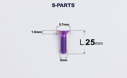 SPARTS Series M3 L6-30 Countersunk Titanium Bolt for motocycle