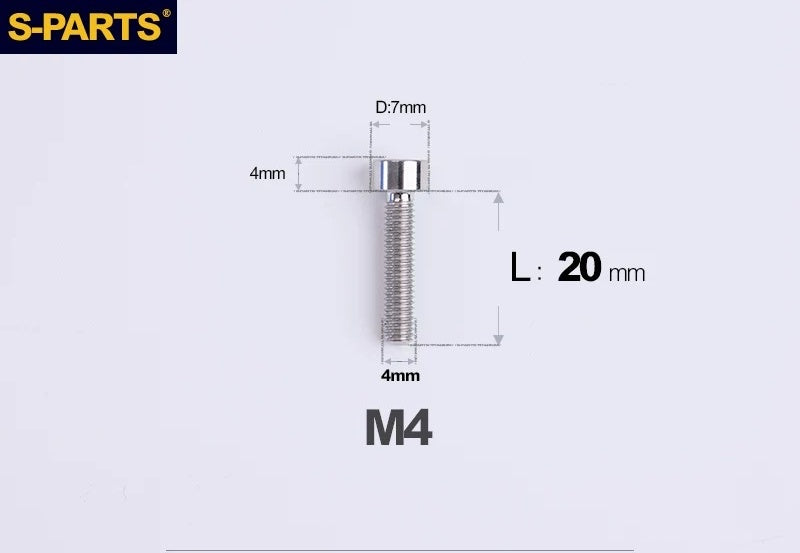 SPARTS Titanium Socket Head Bolts M4x6–25mm for Motorcycles