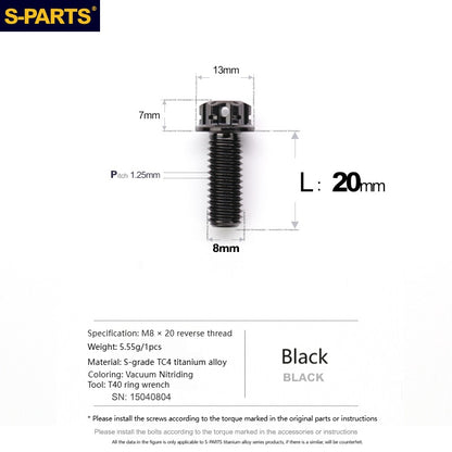 SPARTS Titanium MirrorMotorcycle Rearview Mirror Bolts· M8/M10