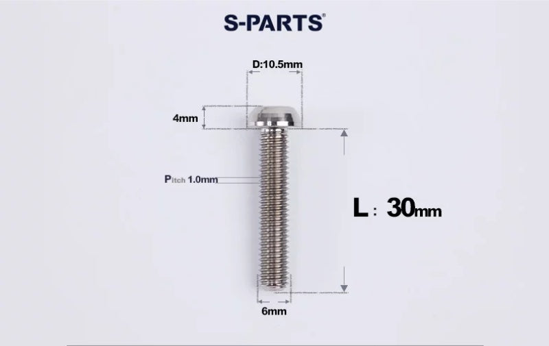 SPARTS M6×8–35mm Titanium Button Head Bolts for Bicycle Brake Calipers