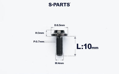 SPARTS M4✖️6–30mm D8.5 Titanium Torx Flanged Button Head Bolts