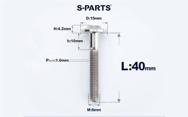 SPARTS M6×8–45mm D15 Titanium Button Head Bolts for Motorcycles